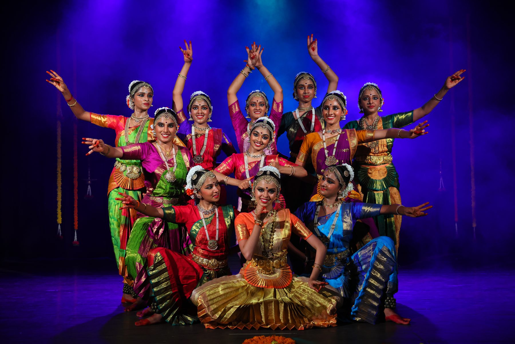 Students of Jatin Academy of Dance on stage
